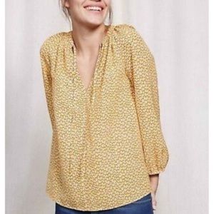 Boden Polly Peasant Blouse in Yellow